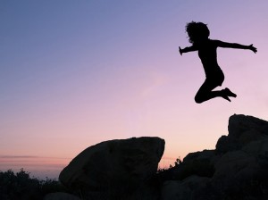 A body jumping free in elation